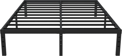 16 Inch Queen Bed Frame No Box Spring Required, Metal Platform Queen Size Bed Frames with 14 Inch Storage, 3,500 Lbs Heavy Duty Steel Slats Support, Easy Assembly Mattress Foundation
