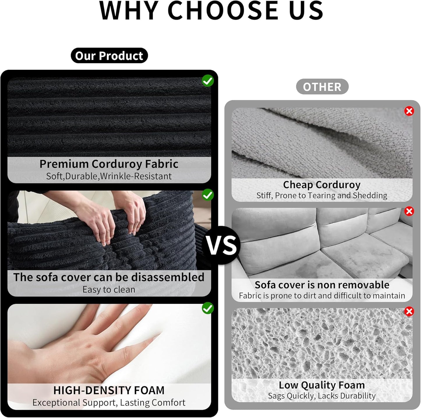 Boneless Chaise Lounge Chair Indoor, All-Foam Convertible Lounge Chair with No Frame, Wide Reclining Floor Lounger for Reading, Napping & Relaxation, No Assembly Needed (Black)