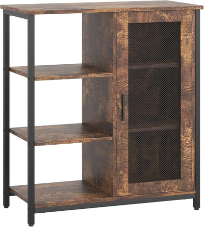 Mini Coffee Bar Cabinet with Storage, 27.5'' Small Kitchen Bar Table, Cute Corner Bar Cabinet for Tea, Buffet Sideboard Cabinet for Dining Room, Farmhouse Coffee Station for Wine (Brown)