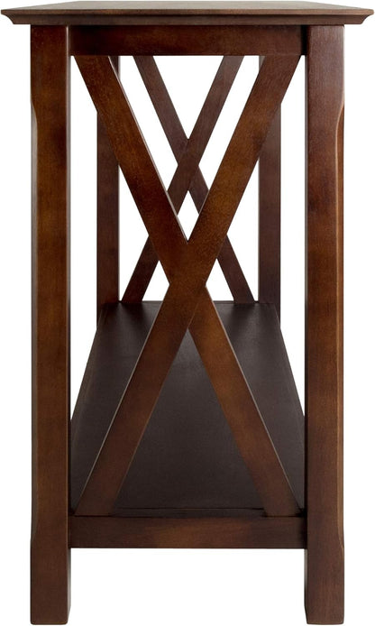 Xola Console Table with Shelf in Cappuccino, Thin Entryway Table for Hallway, Living Room, Elegant Furniture for Any Home Decor