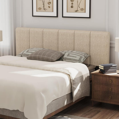 Upholstered Headboard Foldable King Size Headboards Eastern King/California King Linen Panel with Height Adjustments