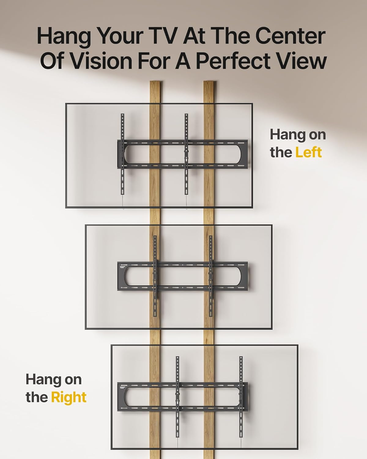 Heavy Duty Tilting TV Wall Mount for 60–120” Large Tvs up to 300 Lbs, 4X Safety Tested, 10° Tilt for Glare-Free Viewing, Low Profile Slim Bracket, Max VESA 900X600, Fits 16”/18”/24” Studs