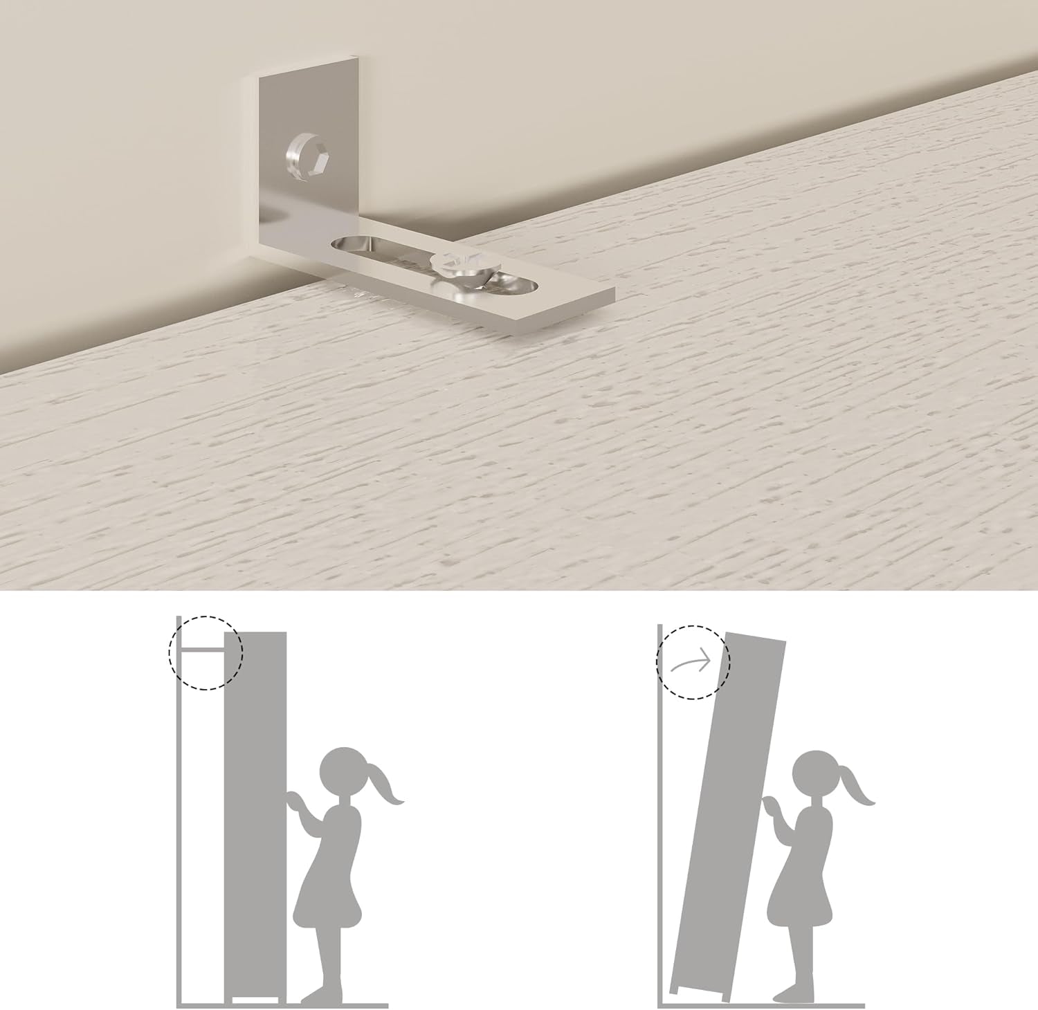 Wardrobe Closet, White Cabinet with Shelves, Large Armoire Clothing Storage with Hanging Rod for Bedroom, Living/Laundry Room