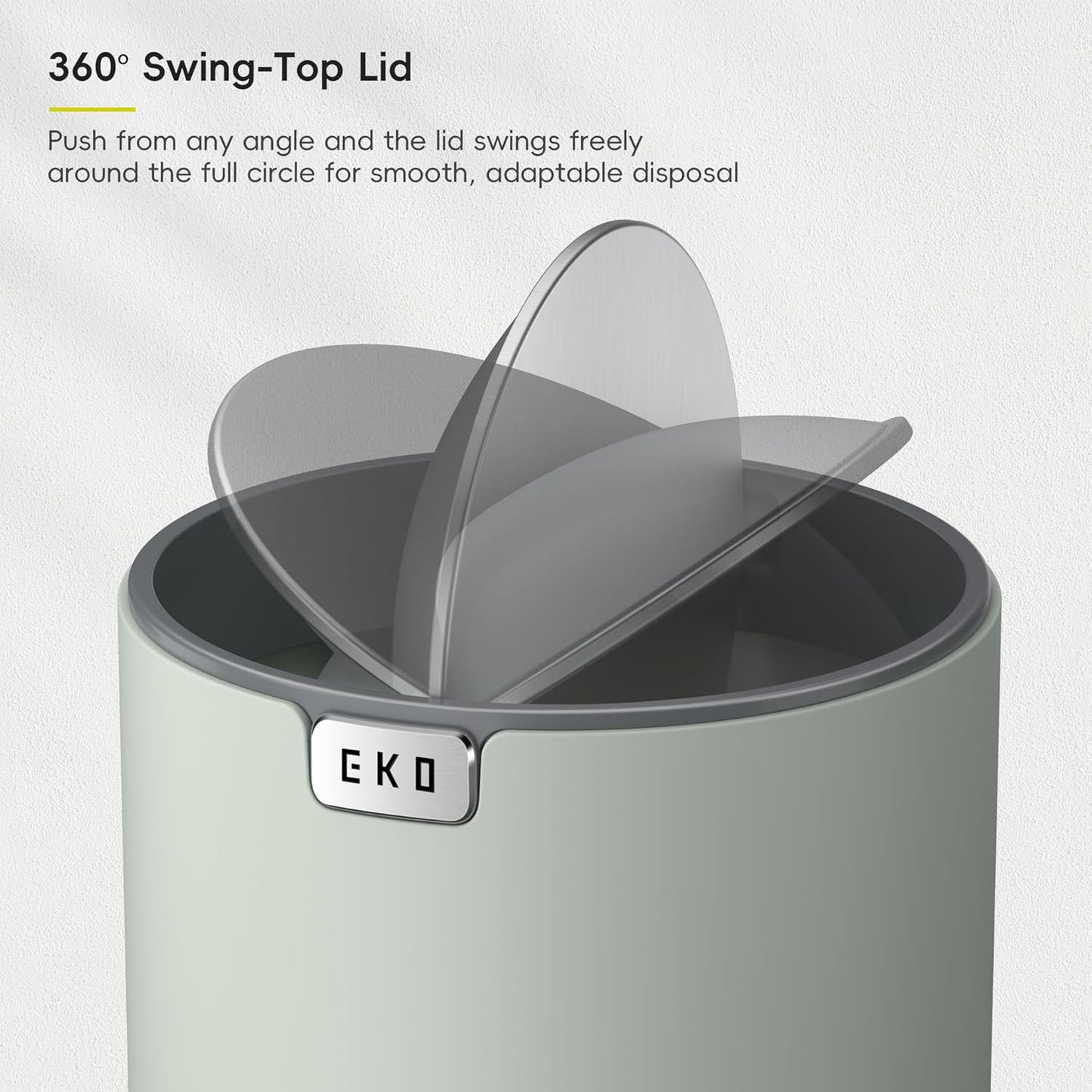 Mini Desk Trash Can with Swing-Top Lid 0.4 Gallon Small Table round Wastebasket for Office, Home, Car (Sage)