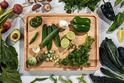 , Made in USA, Large Thick Maple Wood Cutting Board for Kitchen with Juice Groove, Sorting Compartment, Charcuterie Wooden Board 17X13X1.5 in (Gift Box Included)