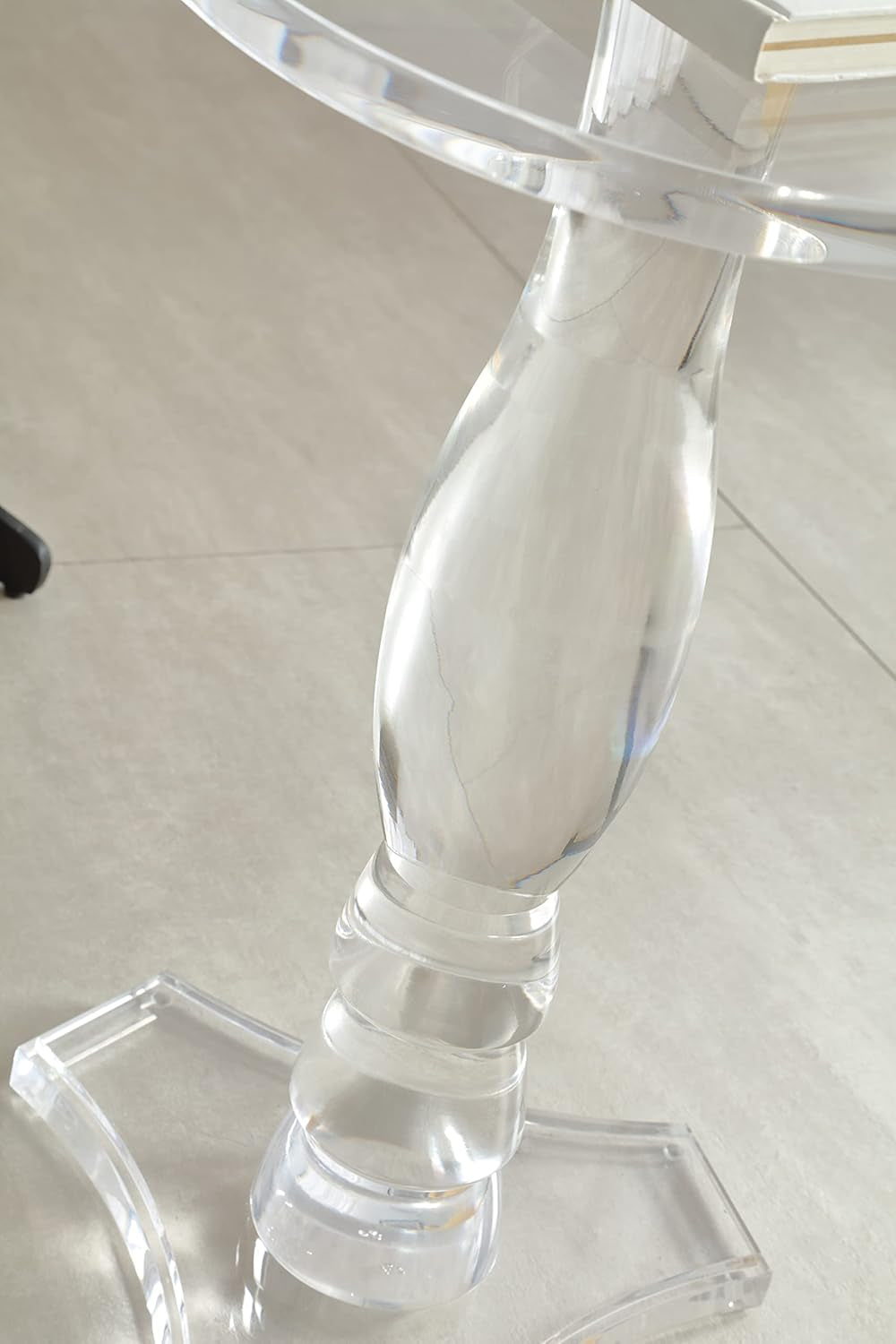 Clear Acrylic Small End Table,Drink Table,For Office, Living Room and Bedroom, 12X12 Inch，20 Inch High