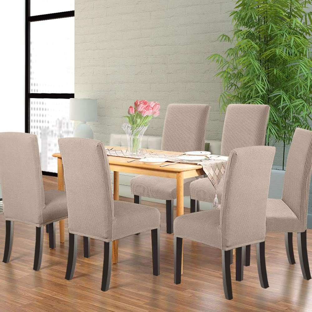 Dining Chair Covers Seat Parson Chair Slipcover for Dining Room Set of 4, Khaki