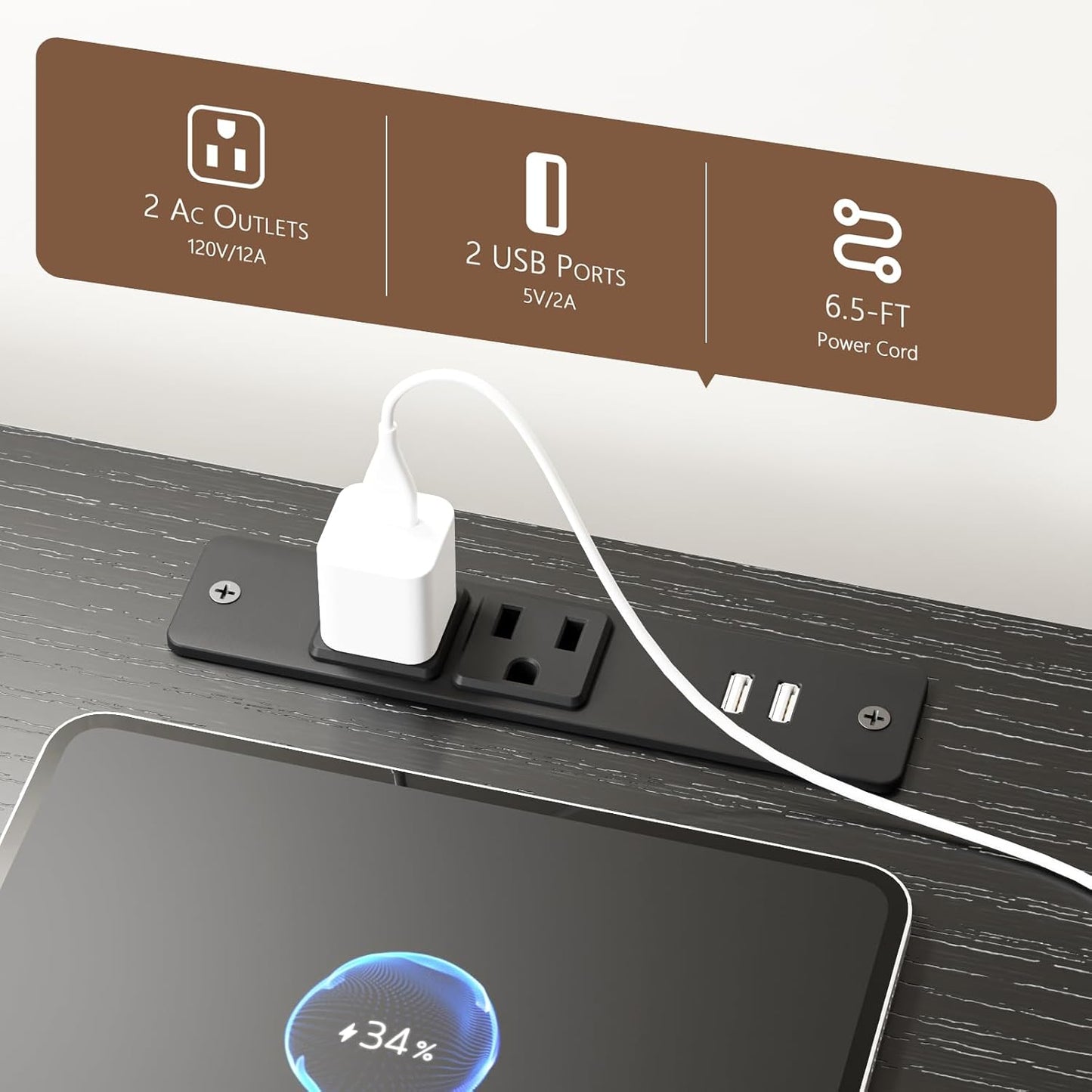 63” Long Dresser for Bedroom, TV Stand for 65 to 75 Inch TV, Black Dresser with 10 Fabric Drawers, Chest of Drawer for Closet, Entertainment Center with Power Outlet & LED Light