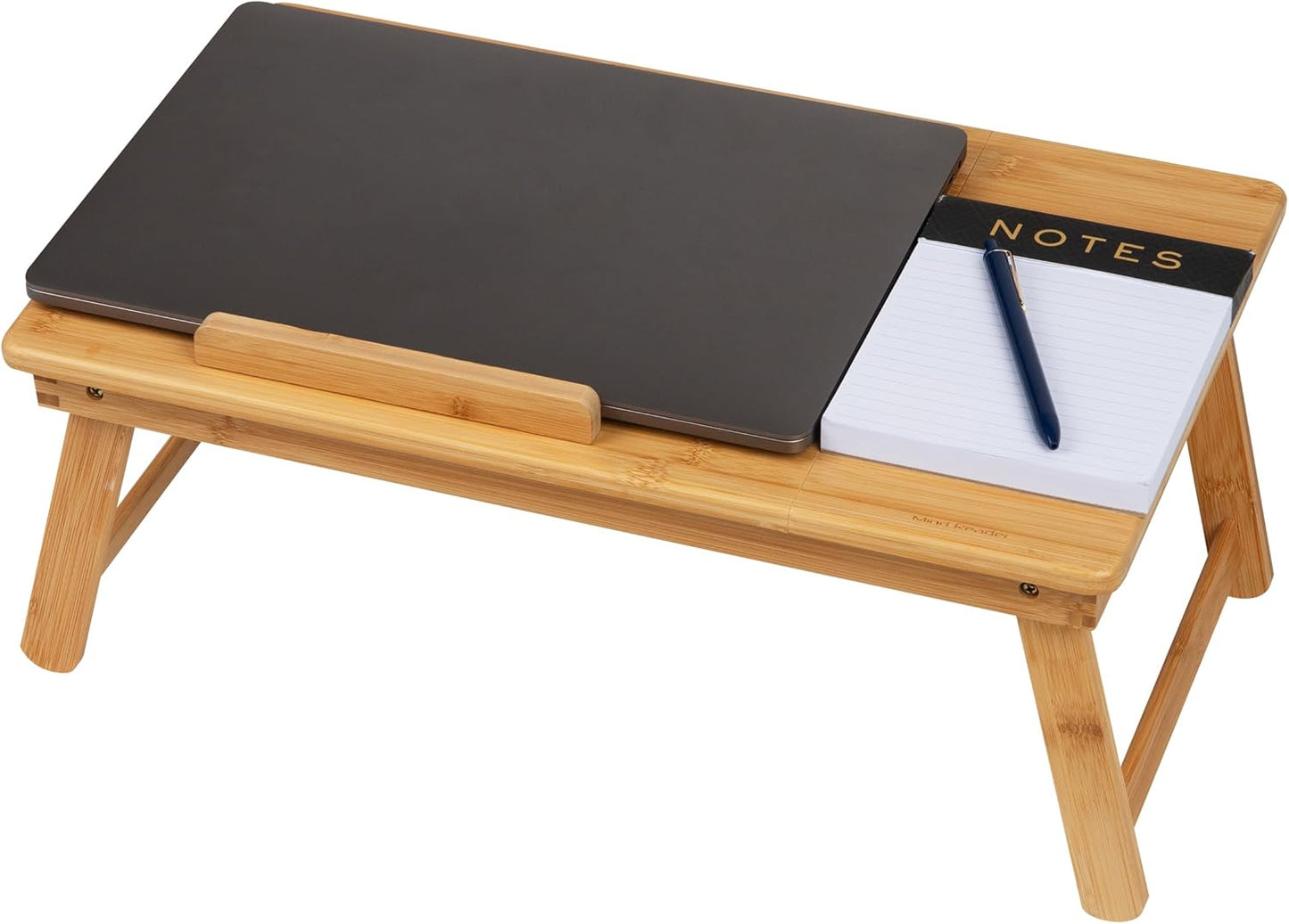 Lap Desk Laptop Stand, Bed Tray, Dorm Room, Folding Legs, Rayon from Bamboo, 19.75"L X 12"W X 8.25"H, Brown
