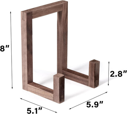 Vinyl Record Storage Rack Black Walnut,Wooden Record Holder for Albums,Vinyl Record Stand with Matte Wood