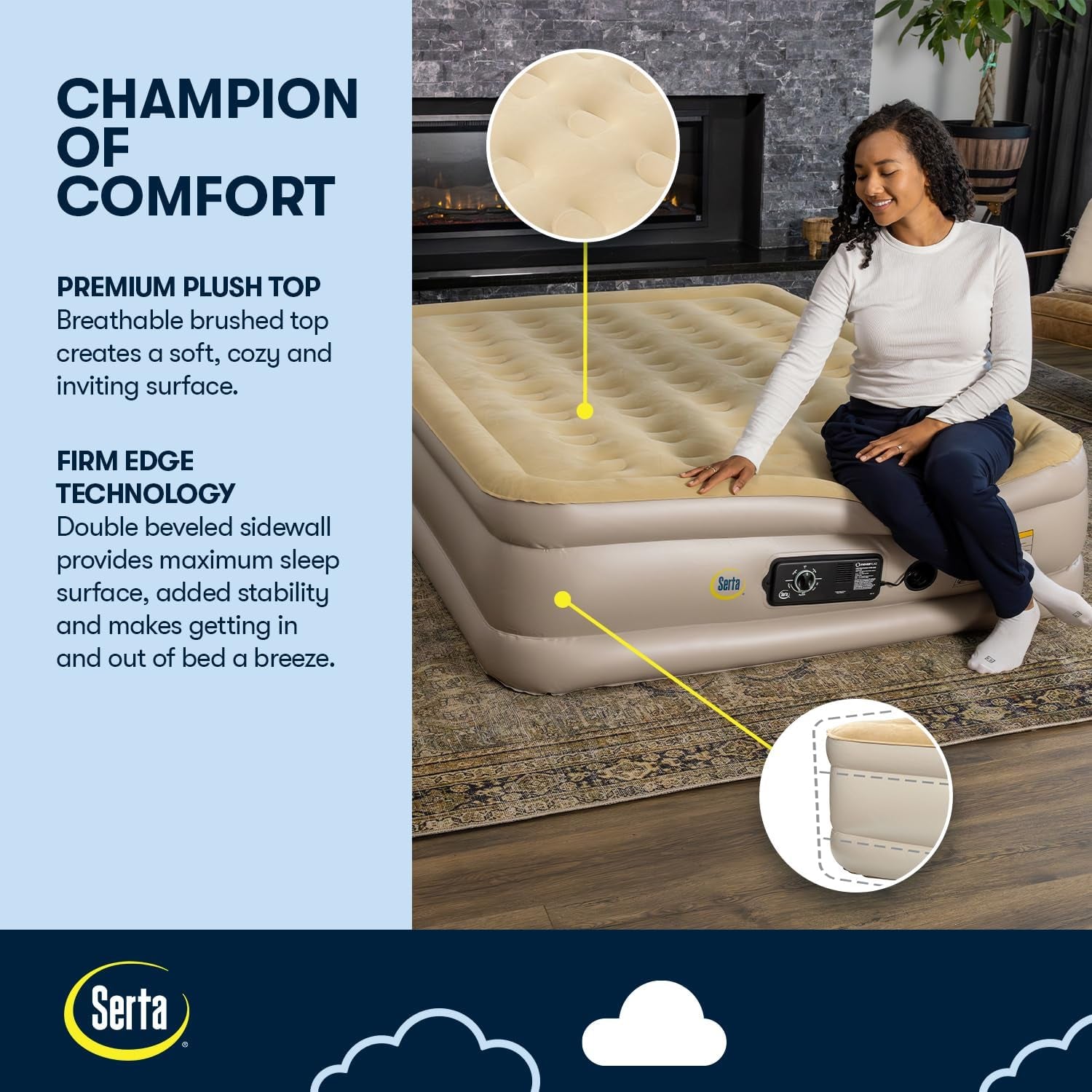 Raised Air Mattress with Never Flat Pump | Luxury Inflatable Mattress with Built in Air Pump to Ensure a Good Night’S Rest | Heavy Duty Blow up Mattress with Self Inflating Pump
