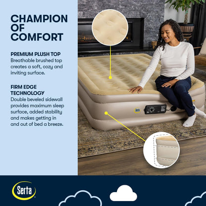 Raised Air Mattress with Never Flat Pump | Luxury Inflatable Mattress with Built in Air Pump to Ensure a Good Night’S Rest | Heavy Duty Blow up Mattress with Self Inflating Pump