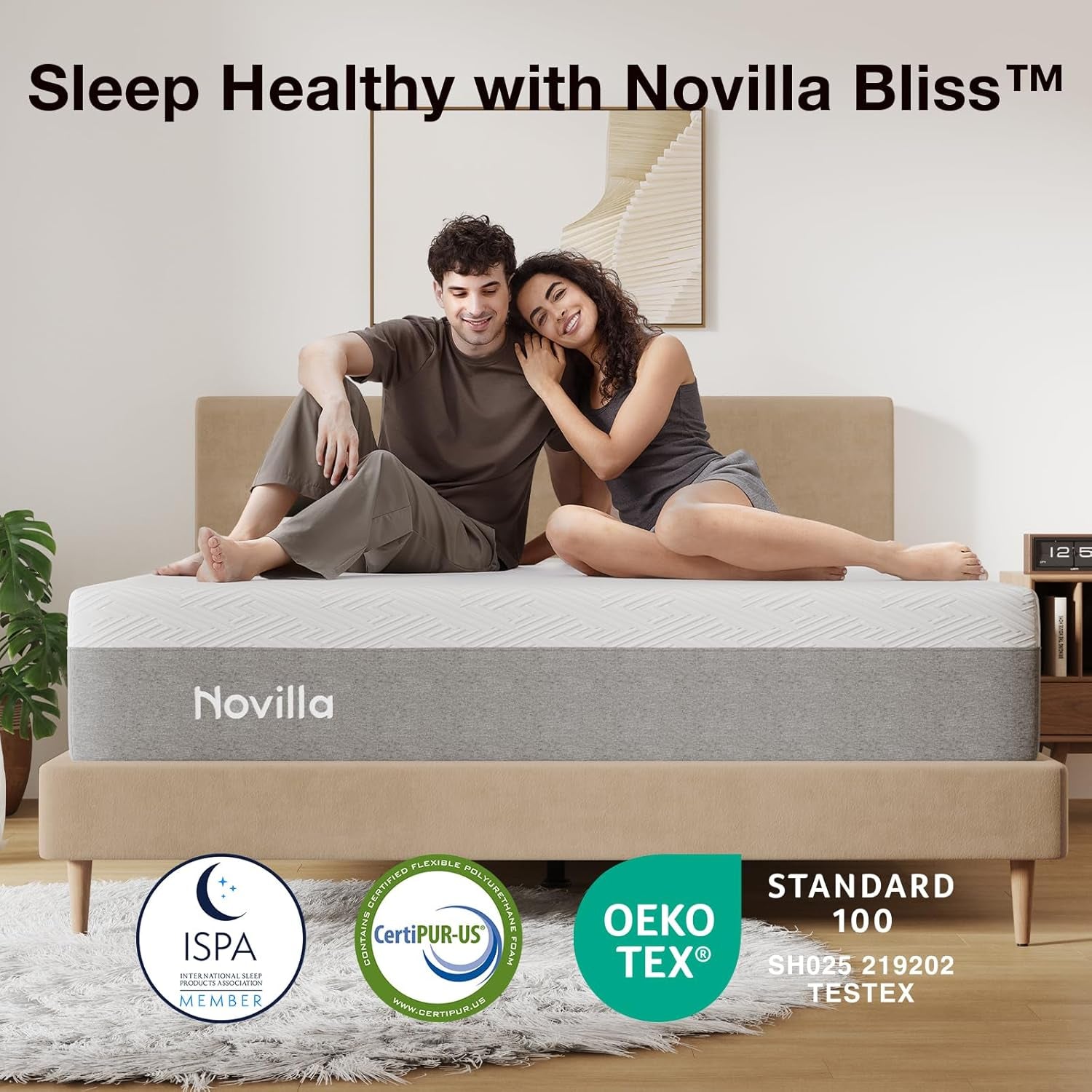 Queen Size Mattress, 12 Inch Gel Memory Foam Mattress for a Cool Sleep & Pressure Relief, Medium Firm Feel with Motion Isolating, Bliss