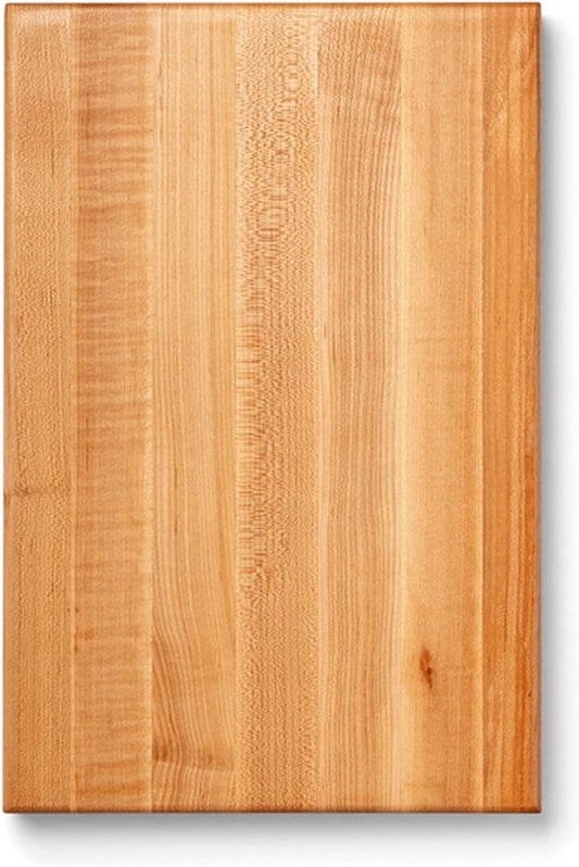 R-Board Series Rectangular Wooden Maple Cutting Board 18”X12” – 1.5” Thick, 10-Lb Reversible Butcher Block with Edge-Grain & Finger Grips – Made in the USA