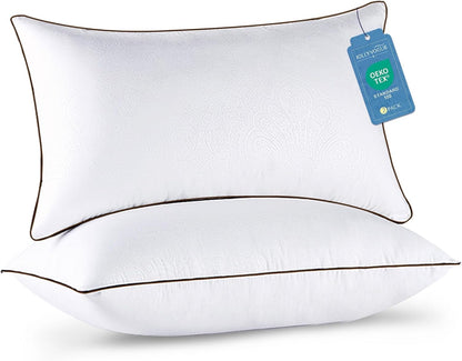 King Size Pillows Set of 2 for Sleeping, Soft and Supportive Bed Pillows with down Alternative Filling for Side and Back Sleepers, Hotel Collection