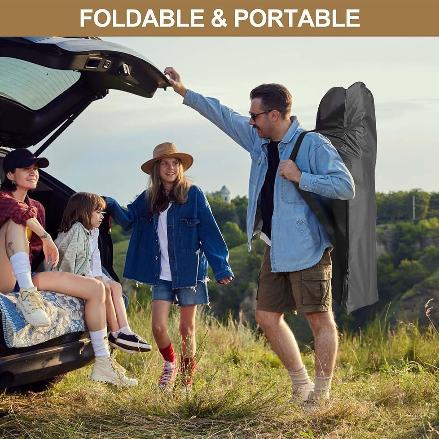 Folding Camping Cot with Mattress, 2 Pack Heavy Duty Folding Cot for Adults, Portable Sleeping Cot Bed Adults Outdoor Bed with Carry Bag, Travel Camp Cots