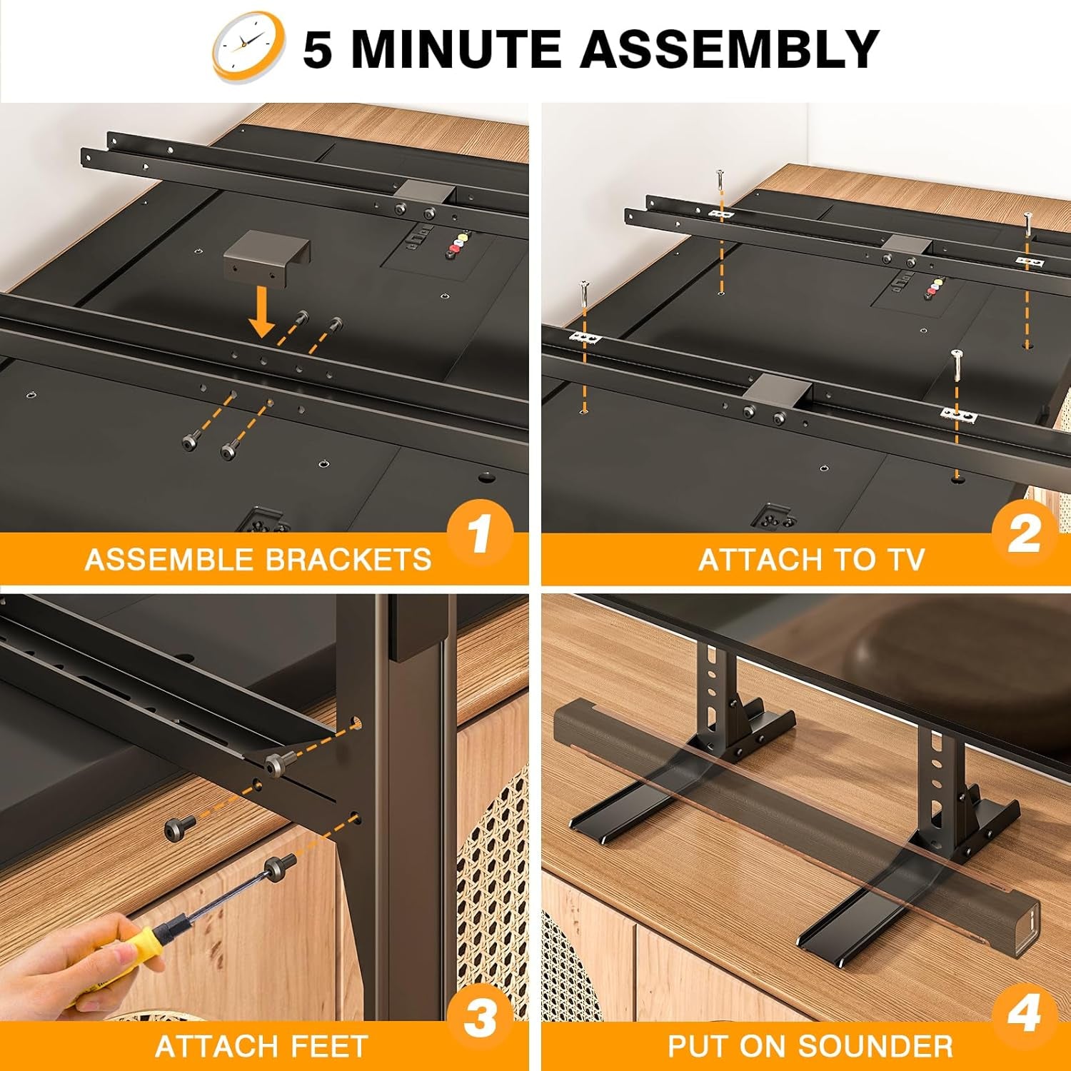 TAVR Universal Table Top TV Stand Mount, TV Legs for Most 20-75 Inch Tvs, Replacement TV Feet with Great Load-Bearing Holds up to 110 Lbs, TV Stands Base with Cable Management, Max VESA 800X600 Mm