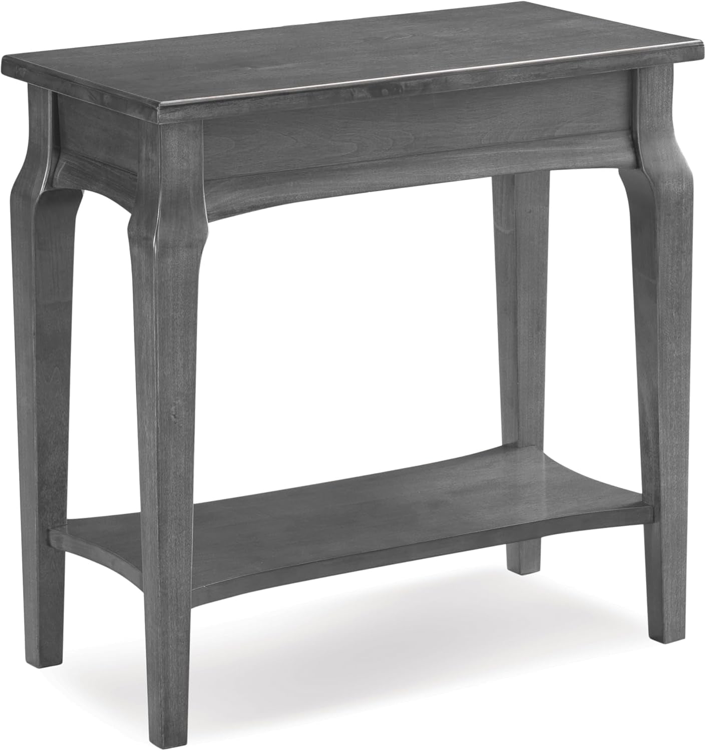 Stratus Solid Wood Narrow Side End Table with Shelf, Smoke Gray, Perfect for Living Rooms, Bedrooms, and Small Spaces – , 22005-GR
