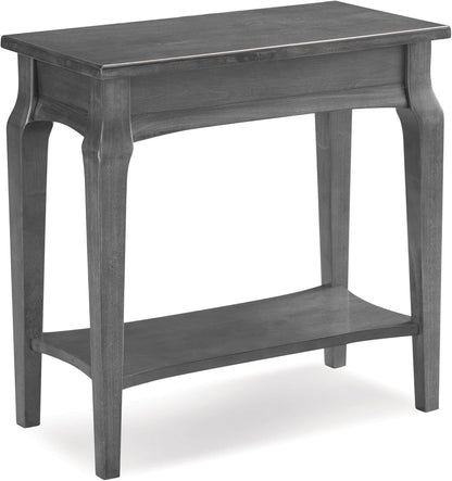 Stratus Solid Wood Narrow Side End Table with Shelf, Smoke Gray, Perfect for Living Rooms, Bedrooms, and Small Spaces – , 22005-GR