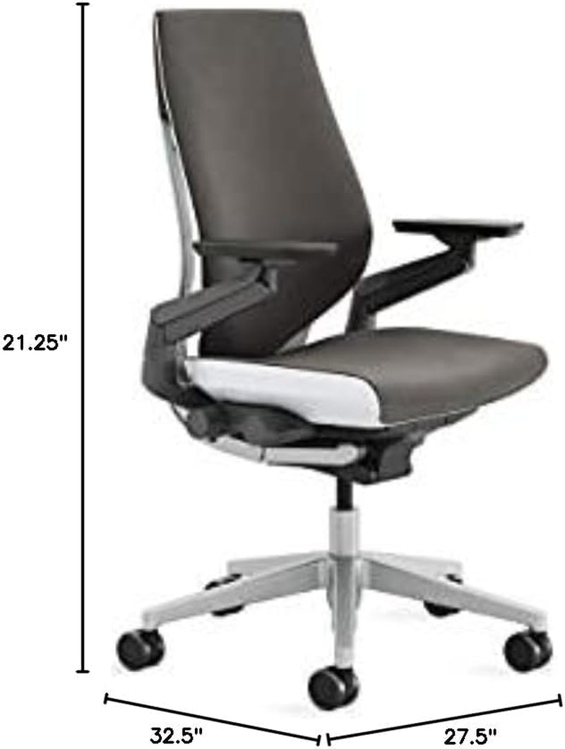 Gesture Office Chair - Ergonomic Work Chair with Wheels for Carpet - Comfortable - Intuitive-To-Adjust for Desk - 360-Degree Arms - Graphite Gray Fabric