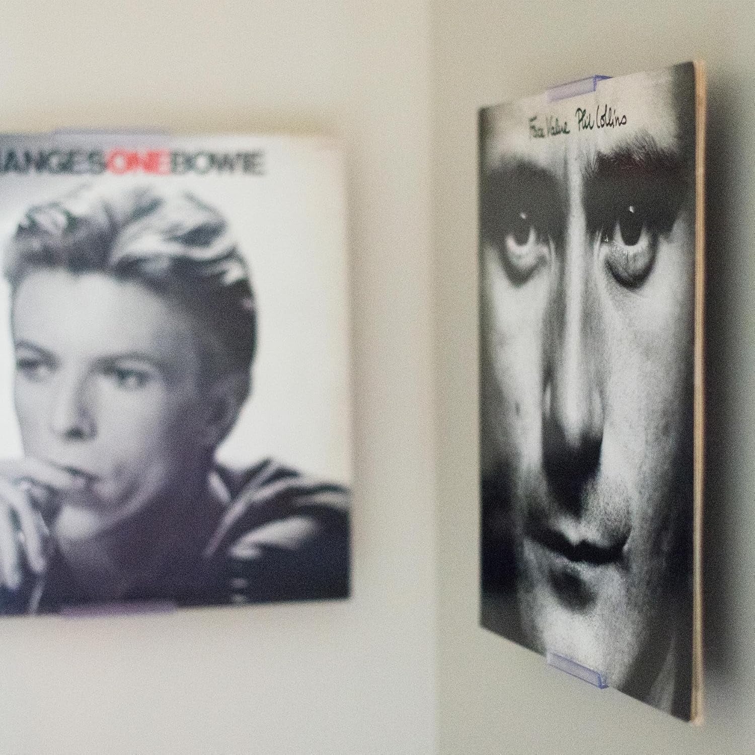 Album Mount 5 Pack Wall Mount Album Frame Brackets or Shelf Stand, Adjustable, Clear to Display Vinyl Records