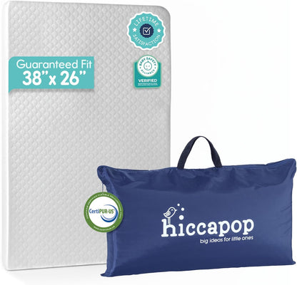 Playard Mattress Pad (38"X26"X1.25"), Playpen Pad, Portable Crib Mattress with Carry Bag, 1.25" Thick