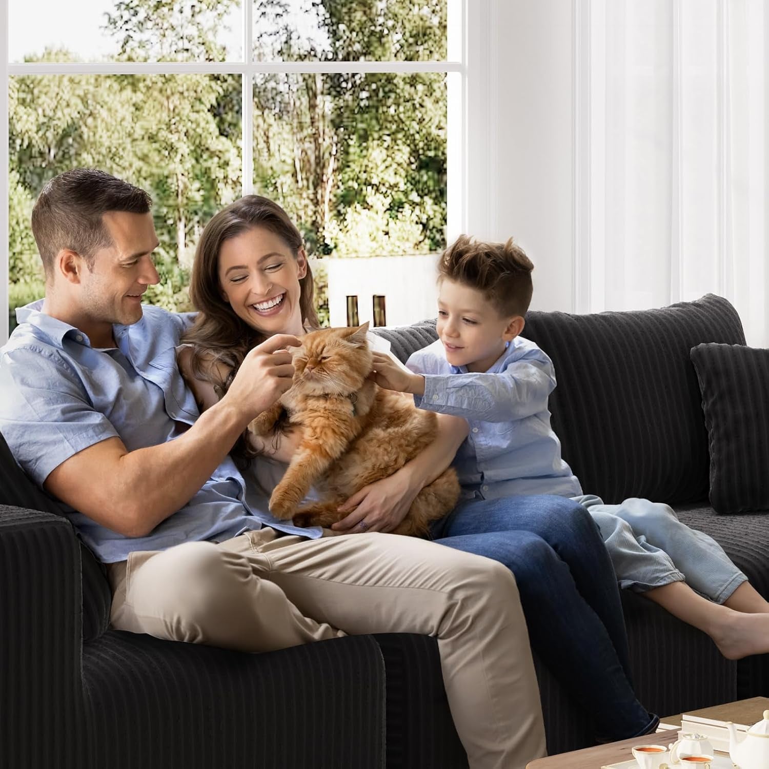 106" Modular Sectional Sofa, Modern Cloud Sectional Couch with Smarts Coil™ Support, L-Shape Boneless Couch for Living Room Apartments Bedroom, No Assembly Required (3 Seater + 1 Ottoman)