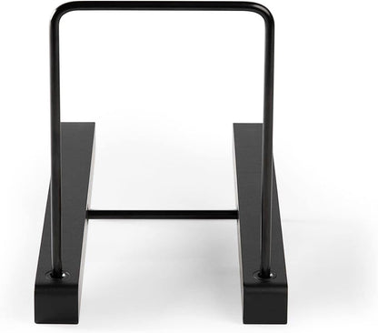 the Stand – Tabletop Vinyl Record Holder & Organizer - Holds 25+ Records, Smart Black Metal Accents, Easy No-Tool Assembly, Stylish Display for Lps (Espresso)