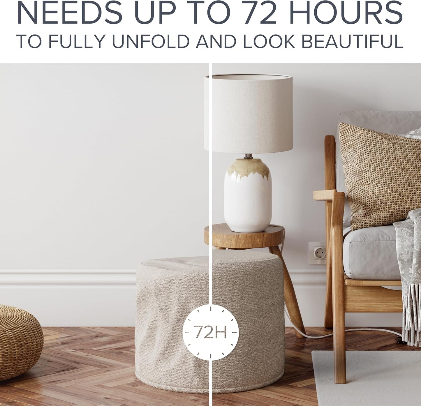 Beautiful Boucle Pouf Ottoman and Foot Rest - Elevate Your Living Room Decor with Lightweight Comfort and Charm - a round Modern Foam Filled Foot Stool Perfect to Rest Your Feet