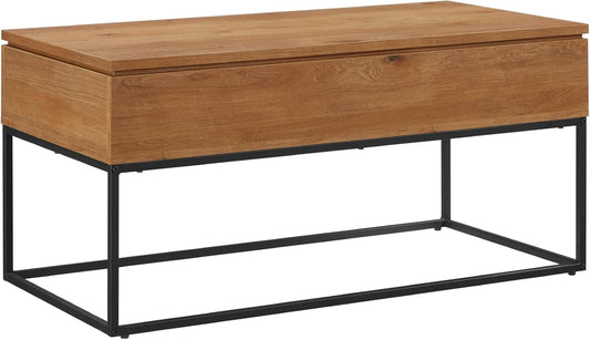 Akron Modern Open Box Lift-Top Storage Coffee Table, 40 Inch, English Oak