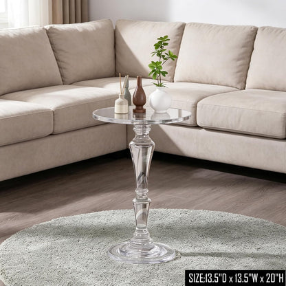 Furniture Acrylic Side Table, Acrylic End Table for Drinking Food,Clear Modern Small Tables for Living Room Bedroom Lobby,13.5''X13.5''X20'' High,9.48Lbs