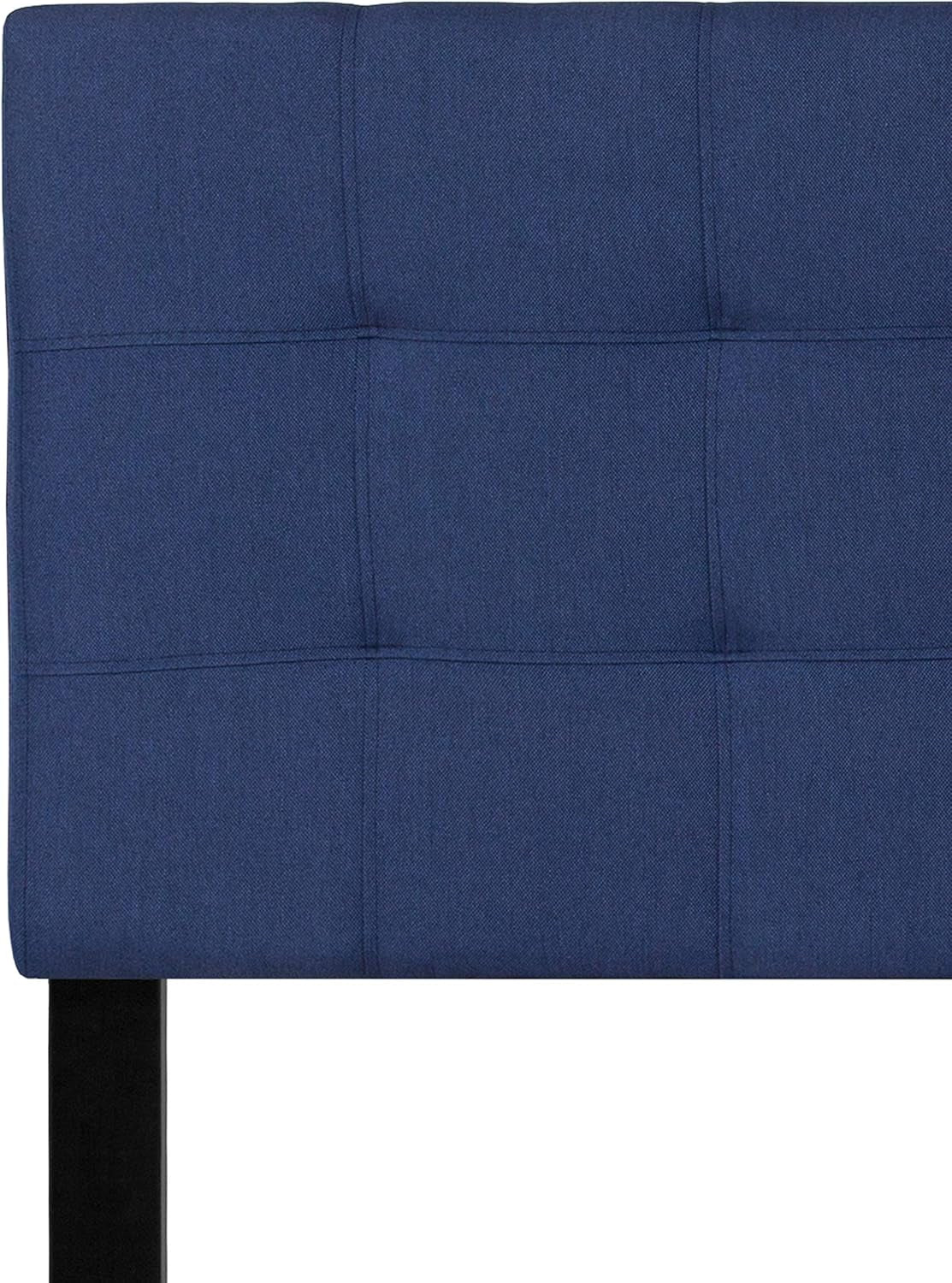 Bedford Box Stitch Tufted Upholstered Queen Size Headboard in Navy Fabric