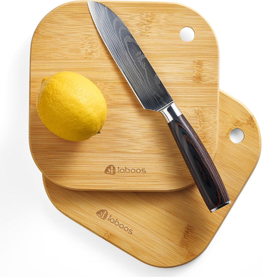 Home Mini Cutting Board Small Fruit Cutting Board Solid Bamboo Wood Board for Baby Infant Dormitoryｉset of 2