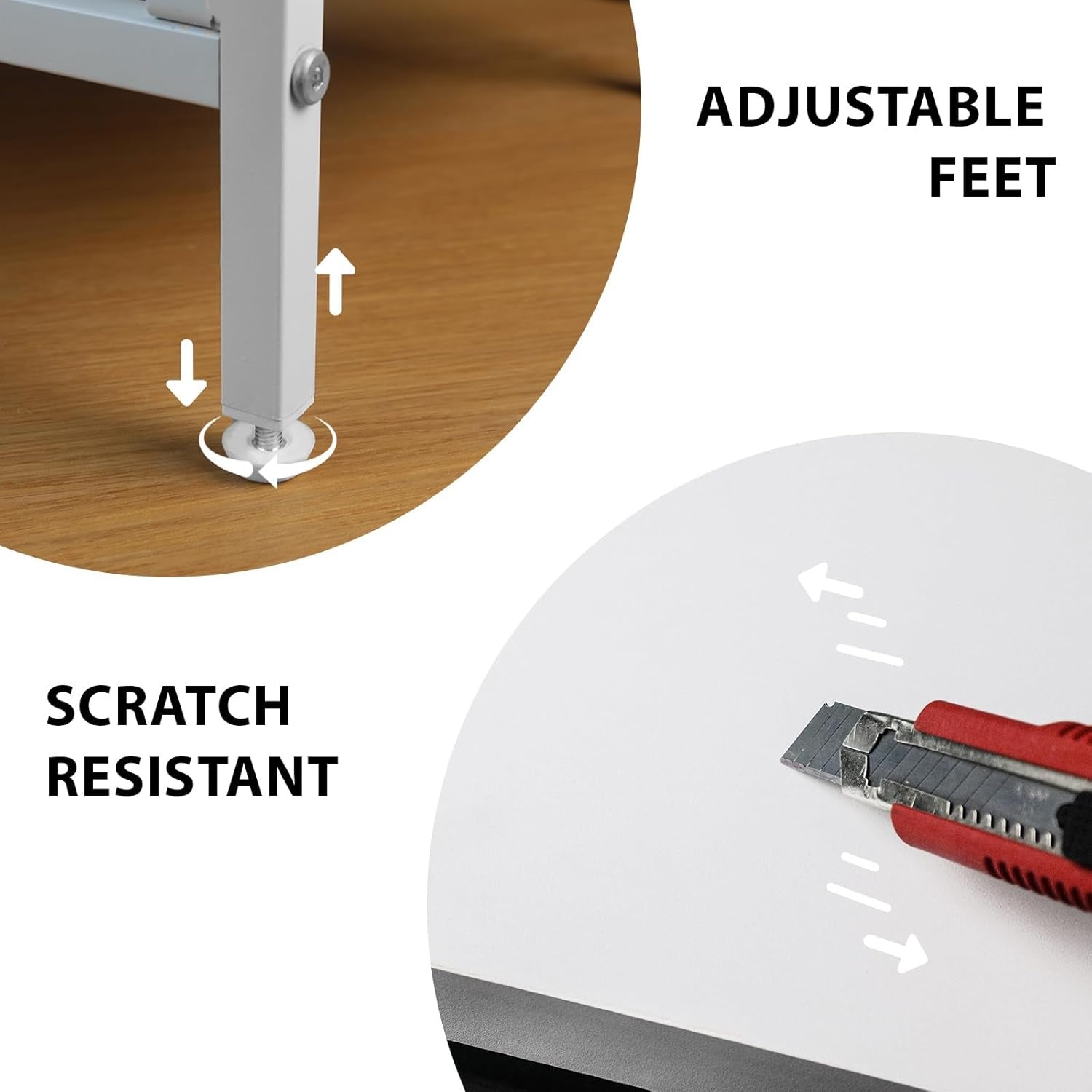 White Night Stand with Drawers, LED Bedside Table with Open Shelf, Nightstand with PU Leather Finish Drawers, Small End Table for Bedroom, Living Room, 23.8''H