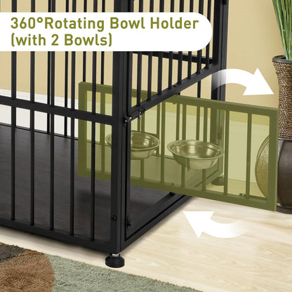 Dog Crate Furniture, 40" Dog Kennel Indoor Foldable, Sturdy Wooden Dog Crate End Table Easy Assembly with Side Doors for Large and Medium Dog