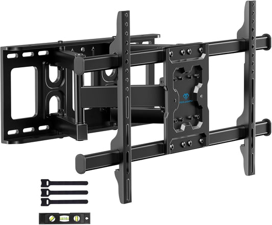 Full Motion TV Wall Mount for 37-75 Inch Tvs up to 132 Lbs, TV Mount with Swivel Articulating Arm, Wall Mount Bracket Fits 12"/16" Wood Studs, Tool-Free Tilt, Max Vesa 600X400Mm