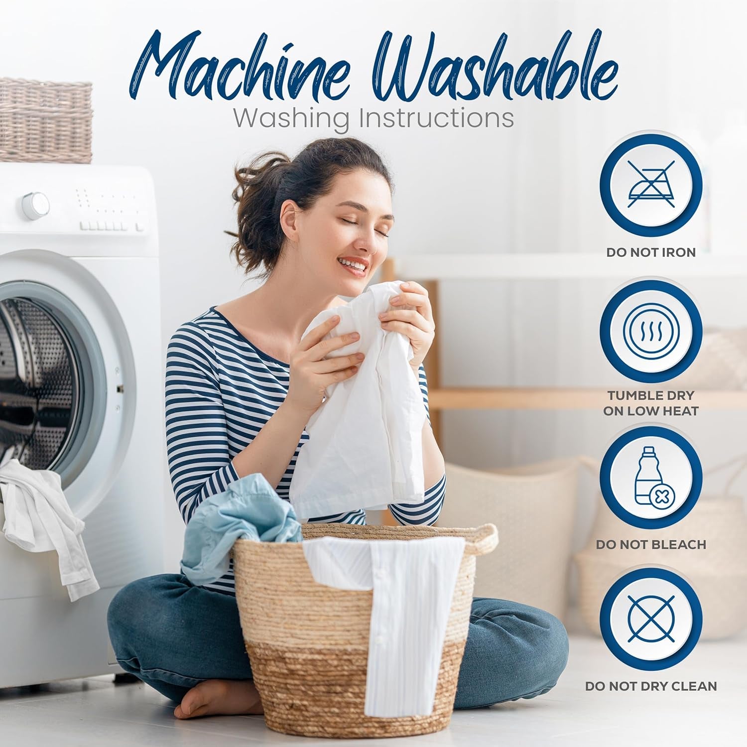 Set of 4 Waterproof Pillow Protectors with Zipper Queen Size (White), Ultra Soft Pillow Covers, Bed Bug and Dust Mite Proof Pillow Encasements, Moisture Wicking Pillow Cases