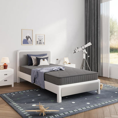 Twin Mattress, 6 Inch Twin Size Mattress in a Box for Kids, Medium Firm Hybrid Mattresses with Bonnell Spring and Gel Memory Foam for Cool Night Sleep & Pressure Relief, Certipur-Us Certified