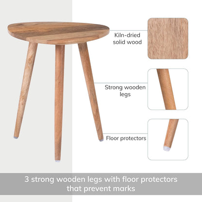 Bond Wooden Triangle End Table - Exclusively Designed Modern Small Side Table. Hand Crafted - Wooden Side Table - Contemporary Design for Small End Tables for Bedroom and Living Room
