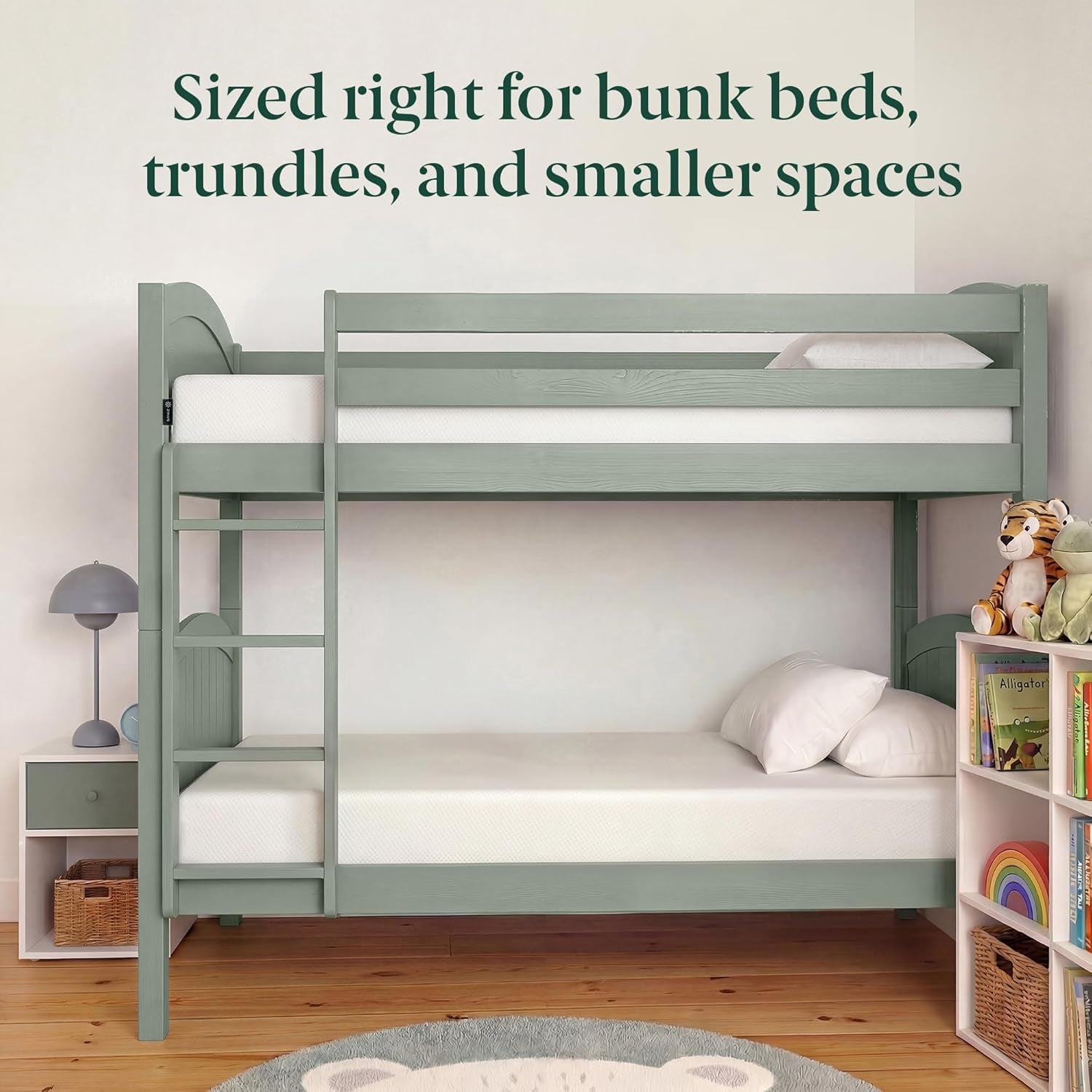 6 Inch Twin Green Tea Memory Foam Mattress [New Version], Fiberglass Free, Medium Firm Feel, Zoned Pressure Relief, Certified Safe Foams & Fabric, Mattress in a Box