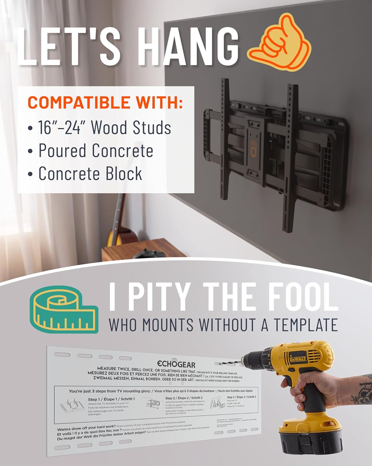 Maxmotion TV Wall Mount for Large Tvs 42" to 90" - Full Motion Has Smooth Swivel, Tilt, & Extension - Universal Design Works with Samsung, Vizio & More - Includes Hardware & Drill Template