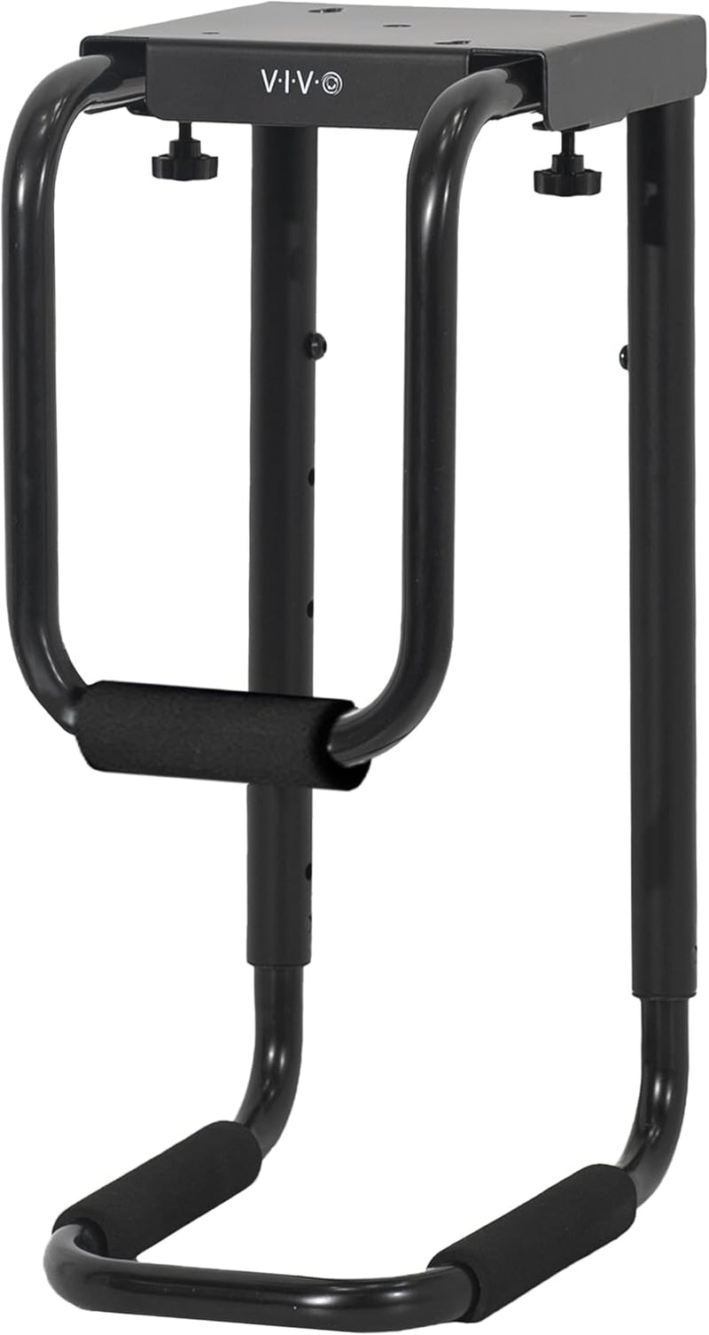 Heavy Duty Adjustable Under-Desk PC Mount, Home and Office Computer CPU Holder with Secure Locking, Supports up to 66 Lbs, Black, MOUNT-PC04B