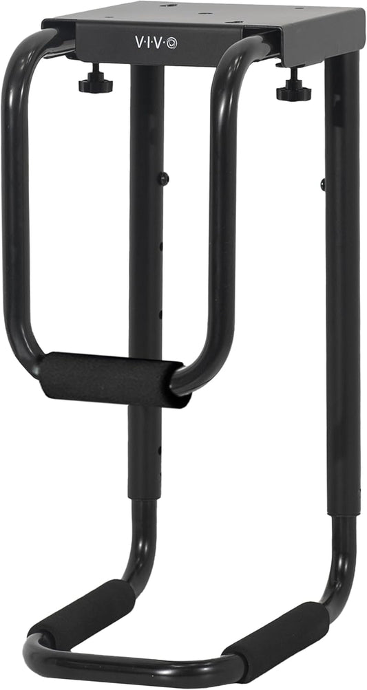 Heavy Duty Adjustable Under-Desk PC Mount, Home and Office Computer CPU Holder with Secure Locking, Supports up to 66 Lbs, Black, MOUNT-PC04B