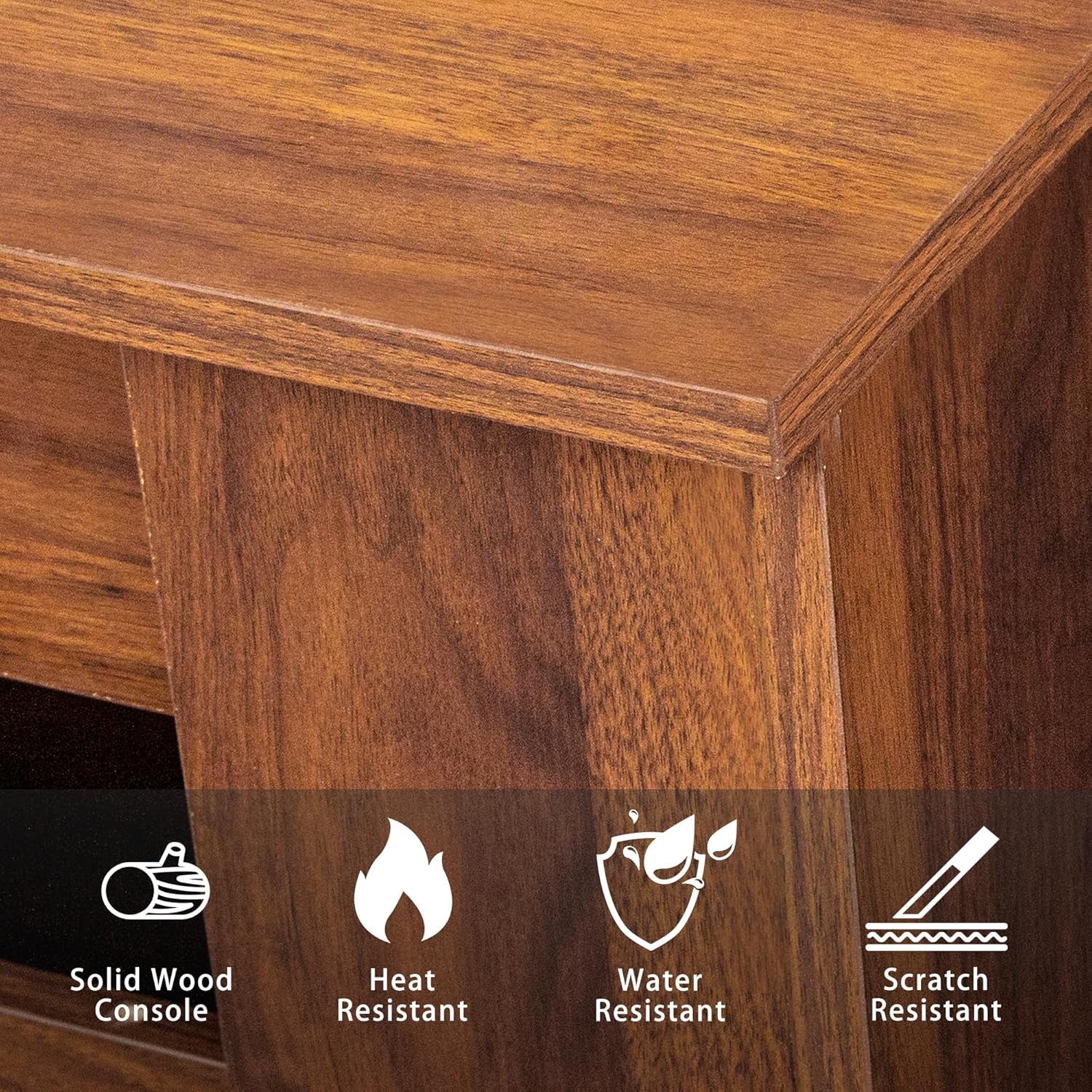 Extendable Dining Table, Transformer Folding Console Table for 10-12 People, Space Saving Dining Room Table for Apartments & Homes, Walnut