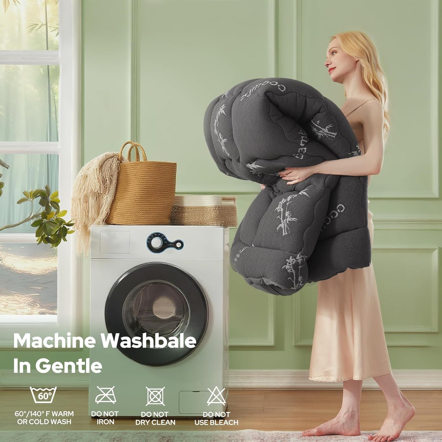 Queen Mattress Topper Viscose Derived from Bamboo, Thick Pillow Top Mattress Pad with Stretchable Pockets for 6-18 Inches Mattress, Soft Mattress Topper for Back Pain Relief(Dark Gray)