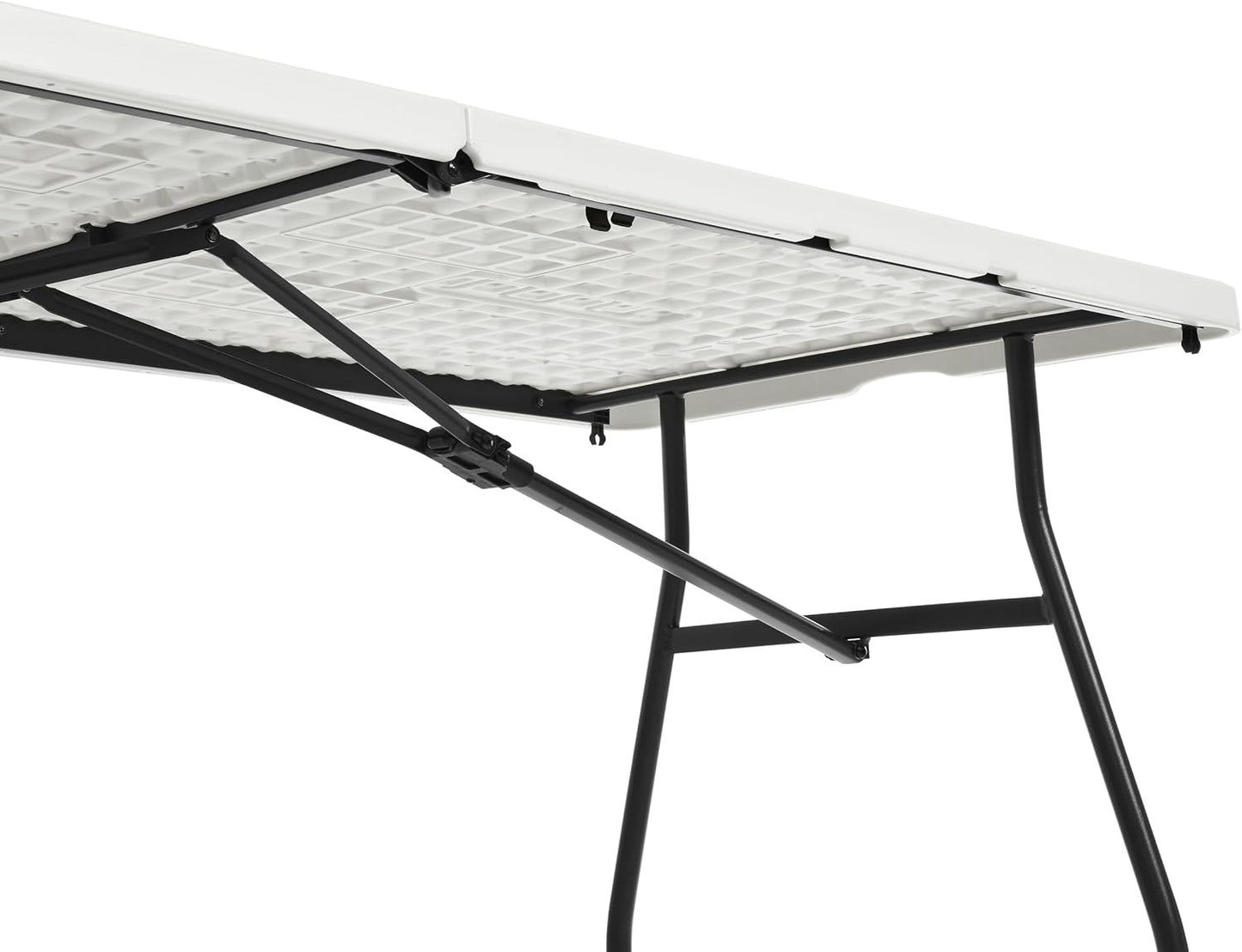 Heavy Duty Portable Folding Table 6 Ft with Carrying Handle, Indoor & Outdoor, White