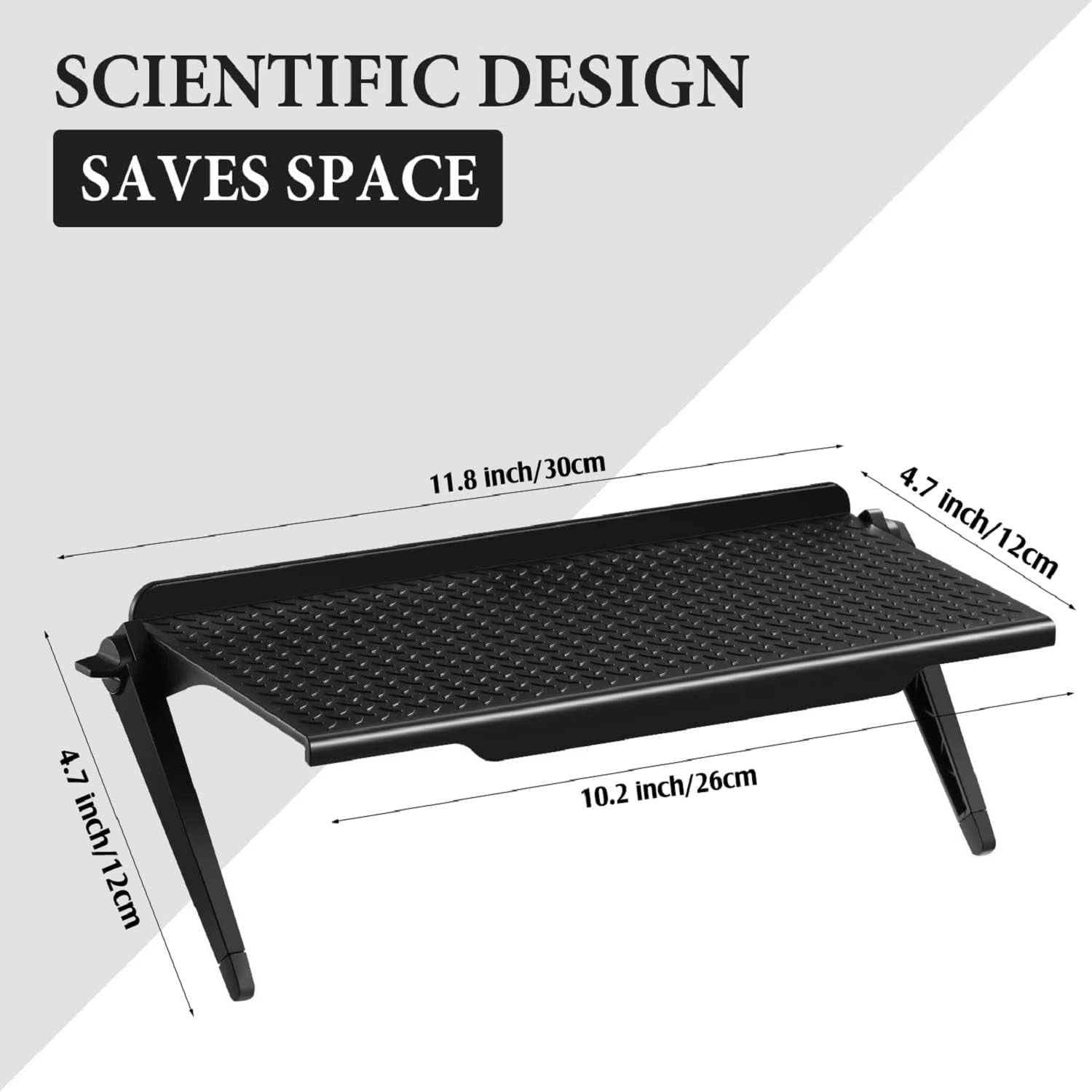 2 Pieces TV Top Shelf Adjustable Screen Shelf TV Monitor Top Bracket for Cellphone Stand, Media Boxes, Game Console, Router and Home(11.8 X 4.7 Inch,Black)