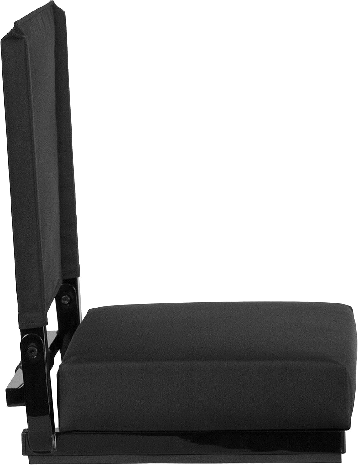 Grandstand Portable Stadium Seat for Bleachers or Benches, Folding Padded Stadium Chair with Carrying Handle, 500 Lb. Weight Capacity, Black