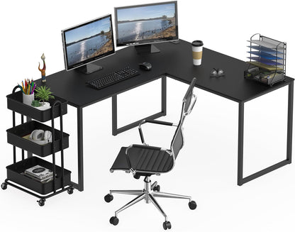 Mission 55 X 60 Inches L-Shape Home Office Computer Desk, Black