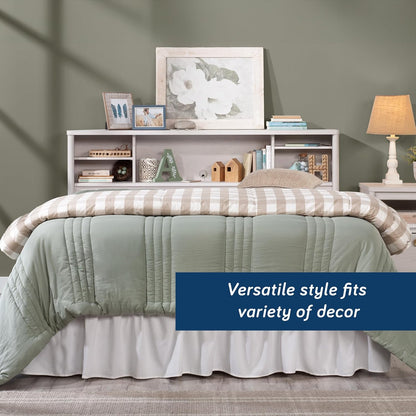 Dover Edge Full/Queen Bookcase Headboard, Glacier Oak Finish